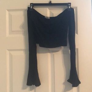 Crop top with bell sleeves